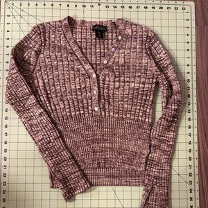 House of Harlow 1960 Ribbed Sweater in Brown and Cream